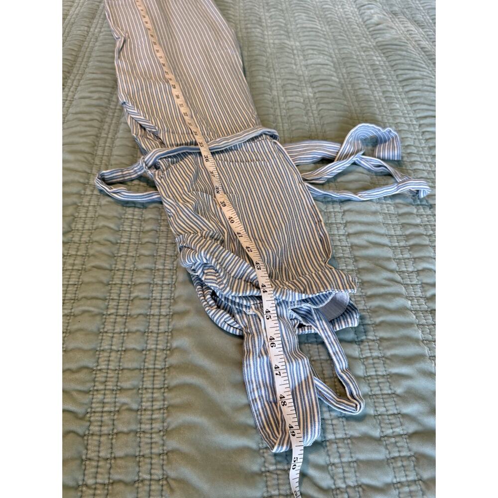 Monteau Los Angeles Womens Pants Romper Medium Blue & White Coastal Beach Resort - Picture 10 of 10